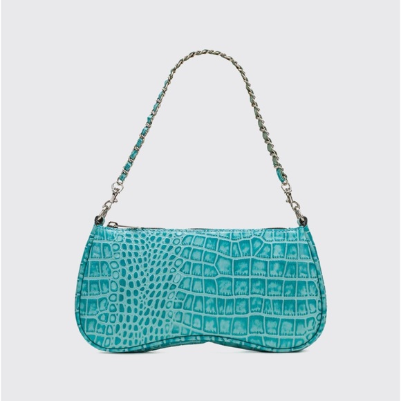 Riley Baguette Crossbody Vintage Distressed Croc Leather - Picture 2 of 12